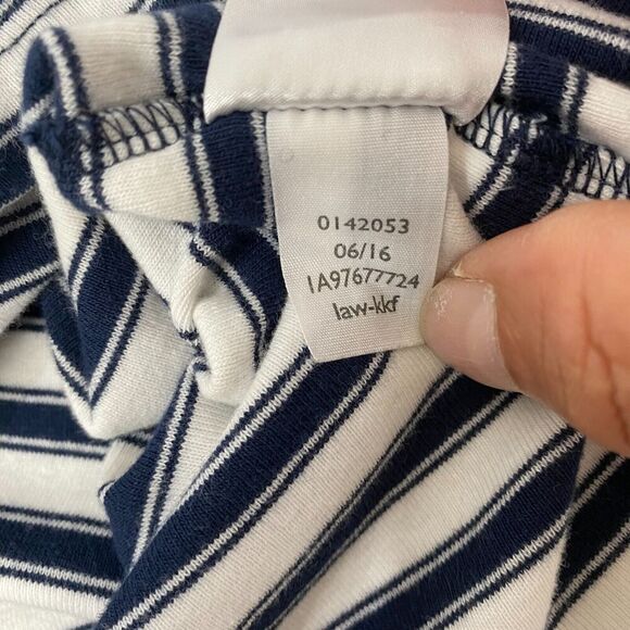 Tommy Hilfiger Shirt Teens Large Blue/White Striped Long Sleeve V Neck Pullover - Picture 11 of 16